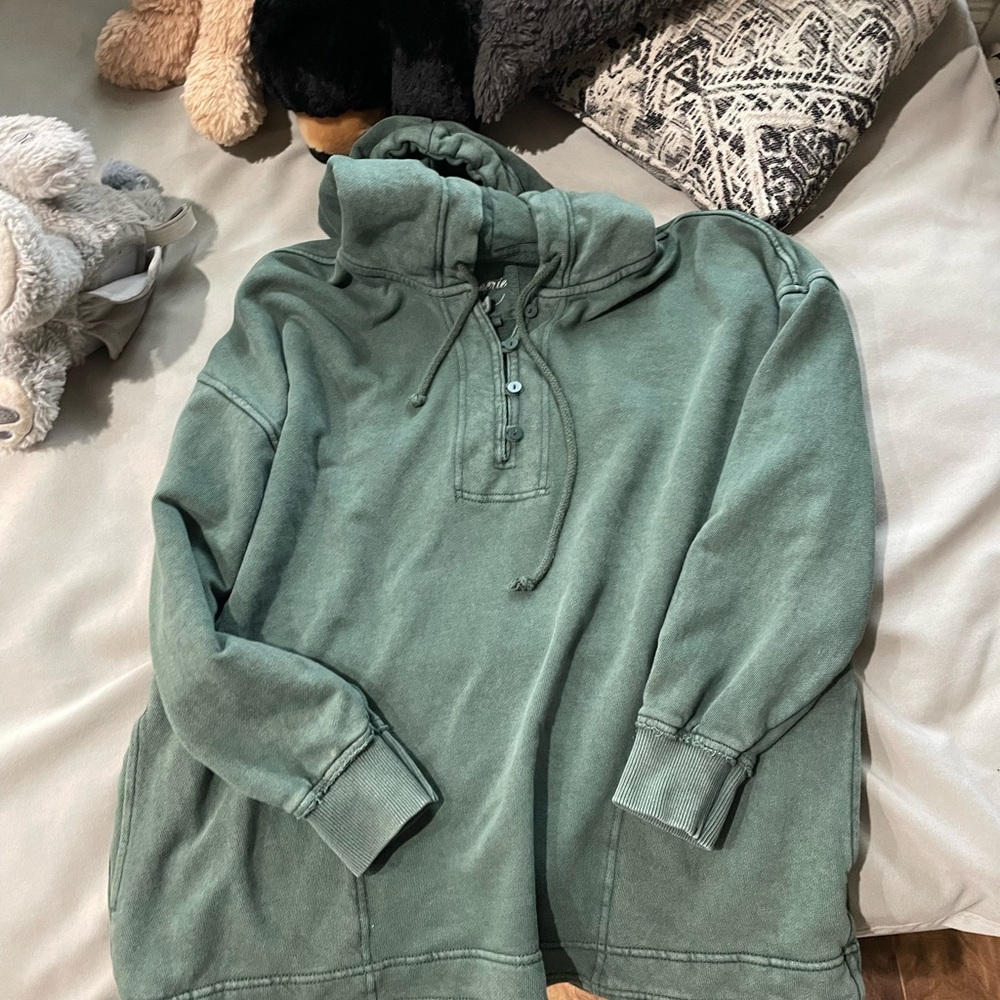 Green Pullover Hoodie aerie xs
